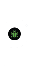 green bug on white logo